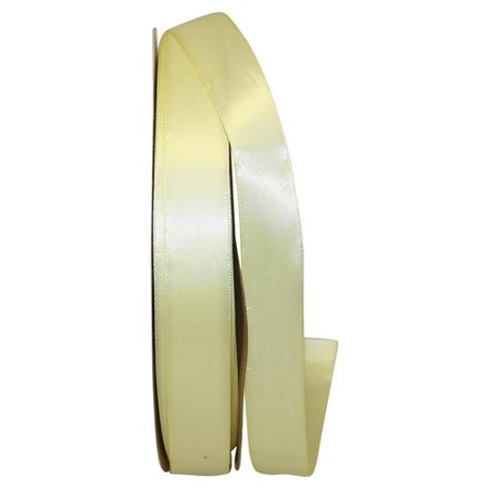 RELIANT RIBBON 0.875 in. 100 Yards Double Face Satin Ribbon, Maize 4950-927-05C